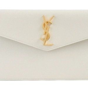 SAINT LAURENT Uptown Leather Clutch